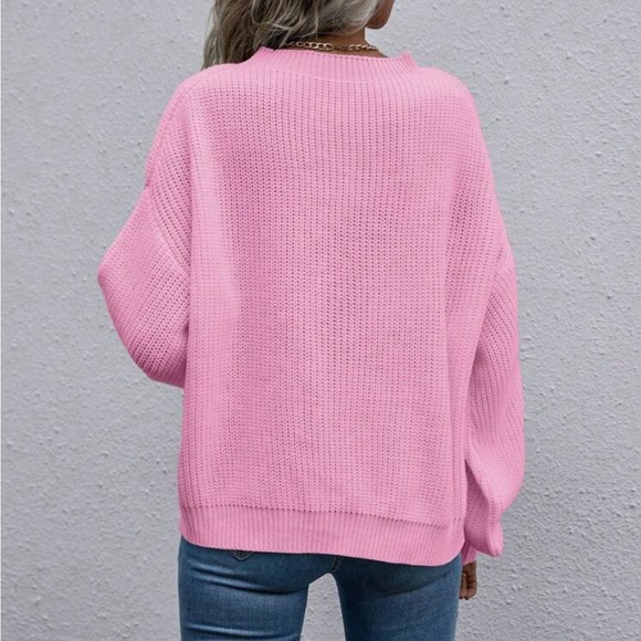 Pink ribbed knit sweater - Picture 4 of 8